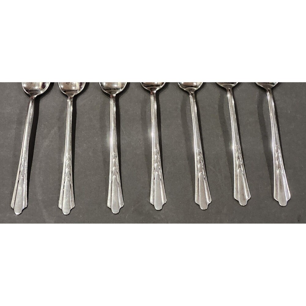 EKCO Stainless Chevron Iced Tea Spoons Made USA Set of 7 - Picture 6 of 8